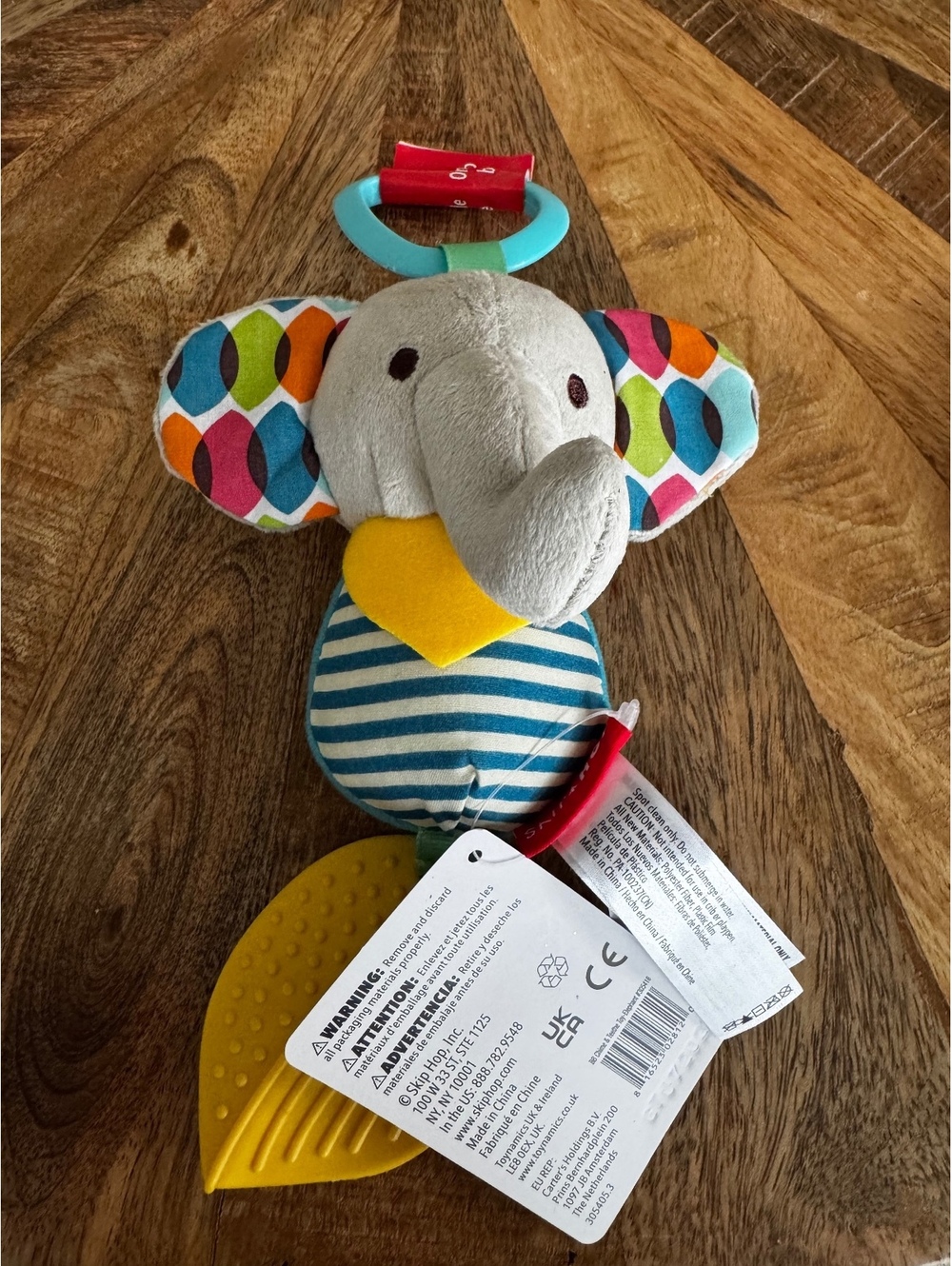 Skip Hop Bandana Buddies Elephant Chime & Teethe Plush Stroller Toy NWT